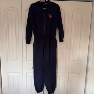 Vintage Liz Claiborne LizSport Coveralls Blue Sweatpants One Piece Overalls 90s